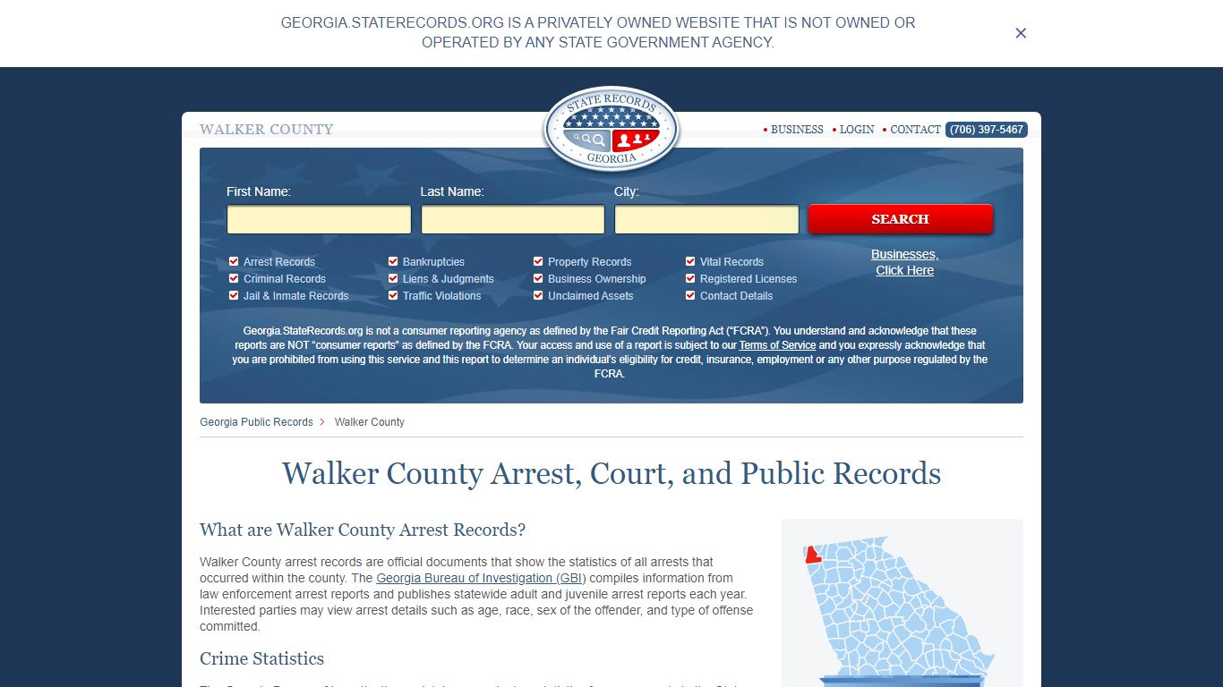 Walker County Arrest, Court, and Public Records