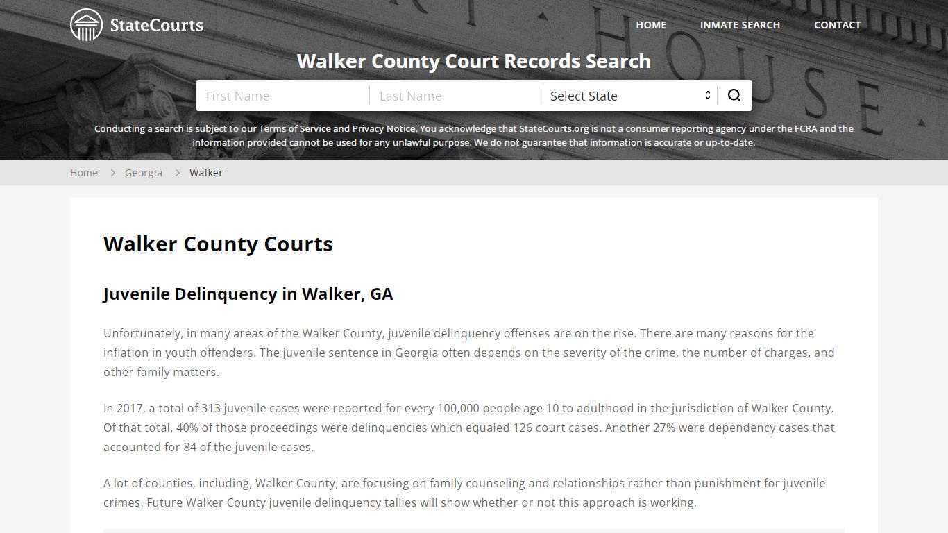 Walker County, GA Courts - Records & Cases - StateCourts